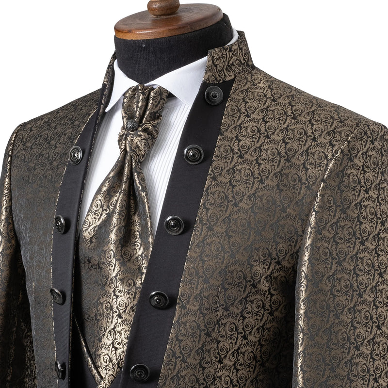 Alistair | Black Filigree 3-Piece Slim-Fit Western Tuxedo