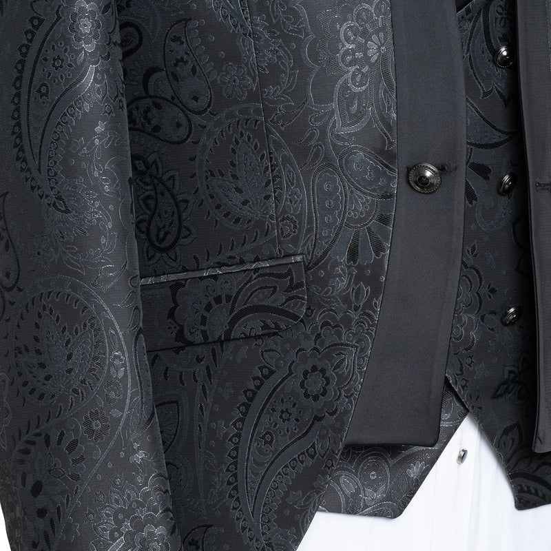 Alistair | Black Paisley 3-Piece Slim-Fit Western Tuxedo