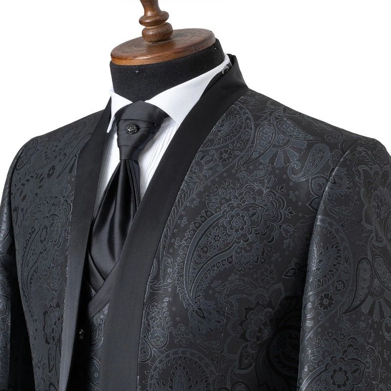 Alistair | Black Paisley 3-Piece Slim-Fit Western Tuxedo