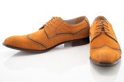 Tan Suede Wingtip Lace-Ups
