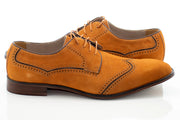 Tan Suede Wingtip Lace-Ups