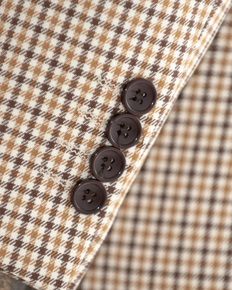 Tan Gun Club Check 3-Piece Slim-Fit Suit