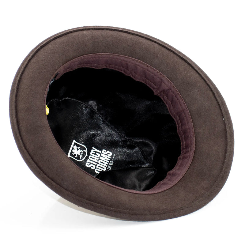 Chocolate Brown Wool Felt Fedora with 2" Brim