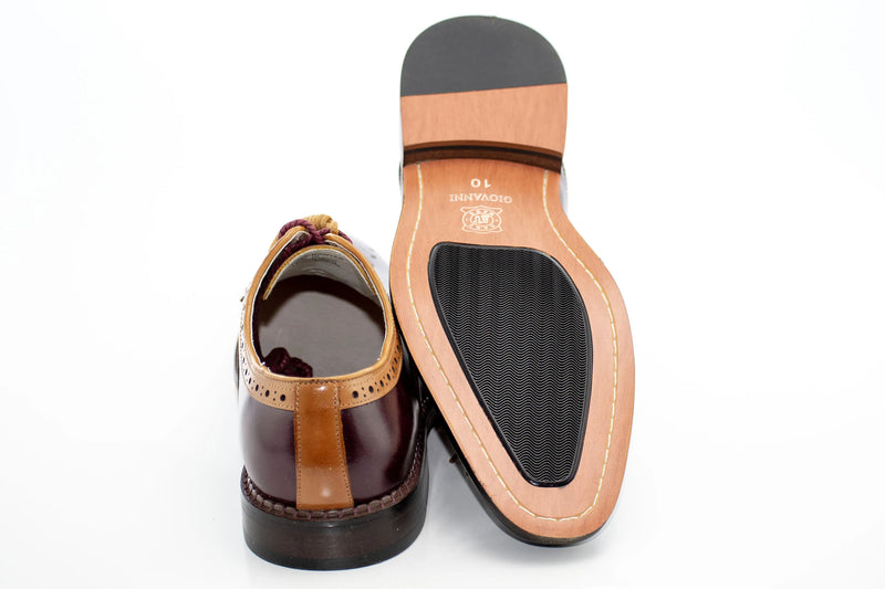 Two-Tone Leather Oxford Shoes