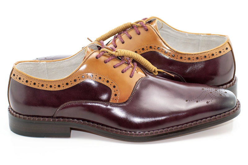 Two-Tone Leather Oxford Shoes