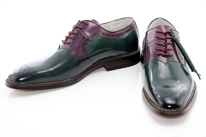 Two-Tone Leather Oxford Shoes