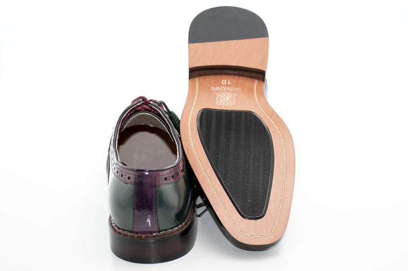 Two-Tone Leather Oxford Shoes