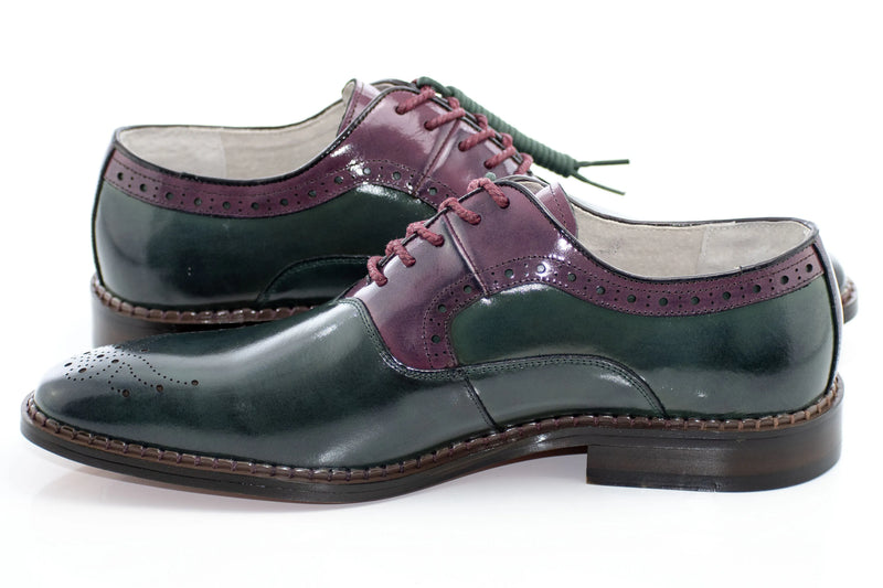 Two-Tone Leather Oxford Shoes