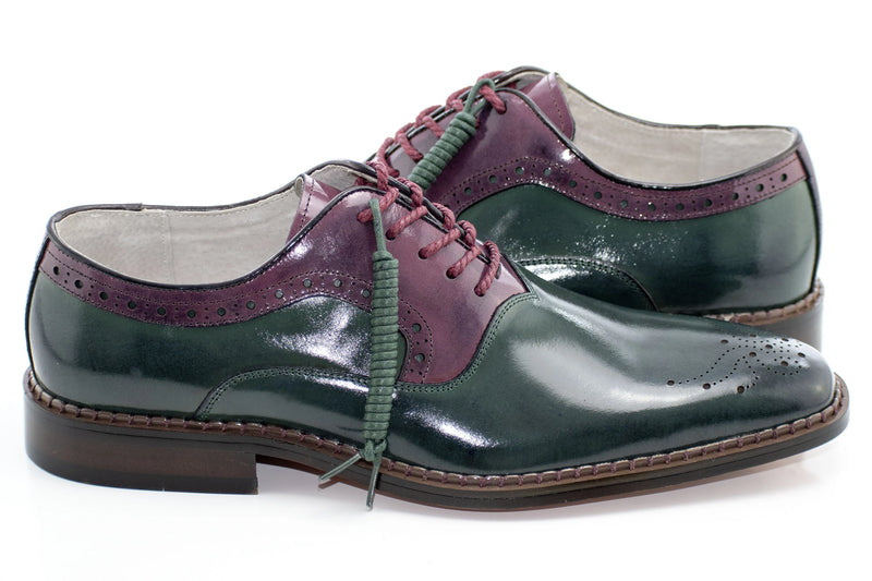Two-Tone Leather Oxford Shoes