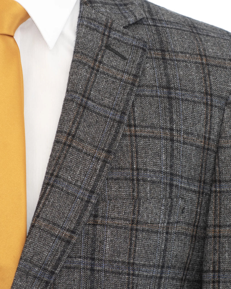 Charcoal Plaid 2-Piece Modern-Fit Suit