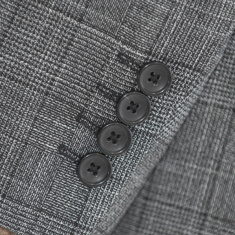Gray Plaid 2-Piece Modern-Fit Suit