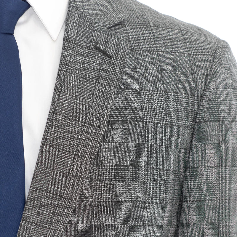Gray Plaid 2-Piece Modern-Fit Suit