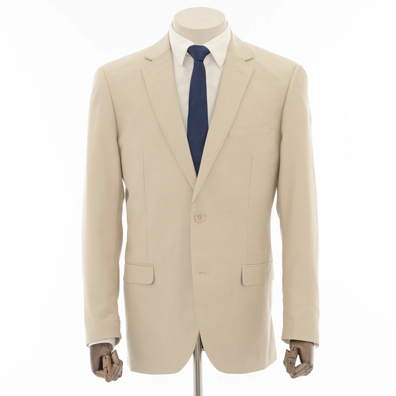 Khaki Birdseye 2-Piece Modern-Fit Suit