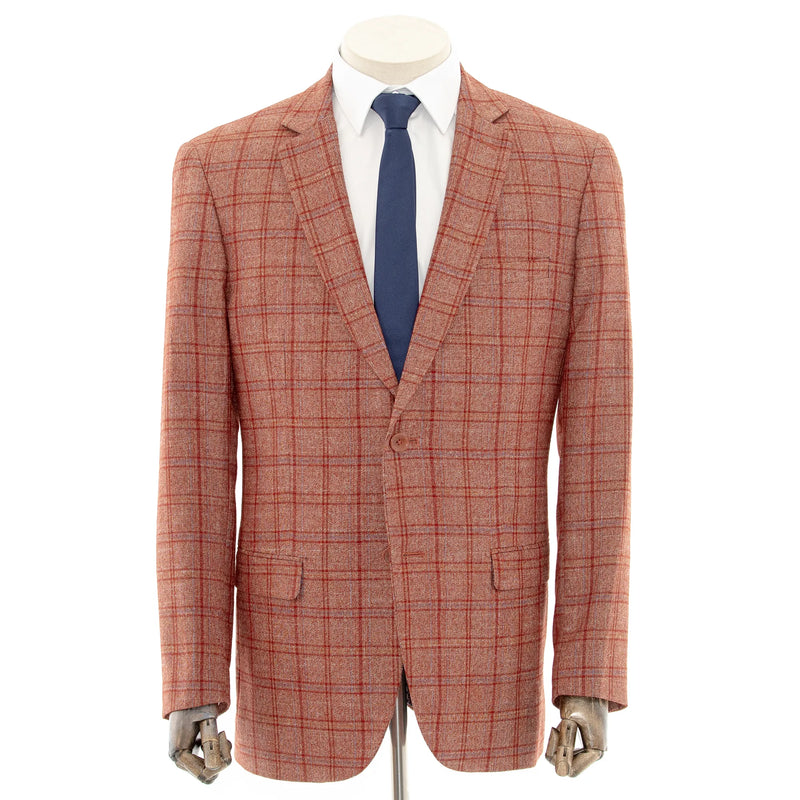 Red Plaid 2-Piece Modern-Fit Suit