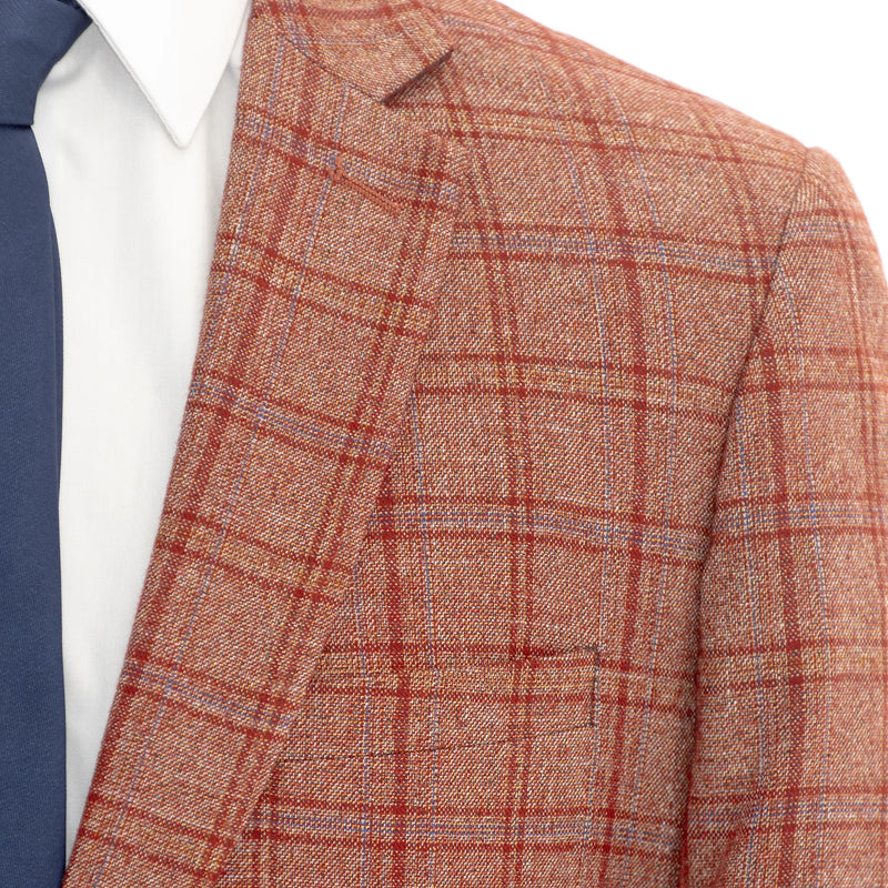Red Plaid 2-Piece Modern-Fit Suit