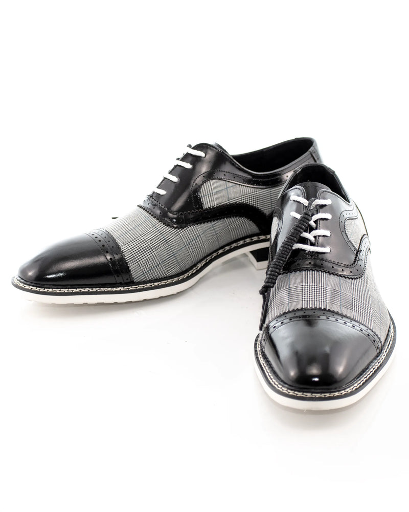 Glen Check Cap-Toe Dress Shoe