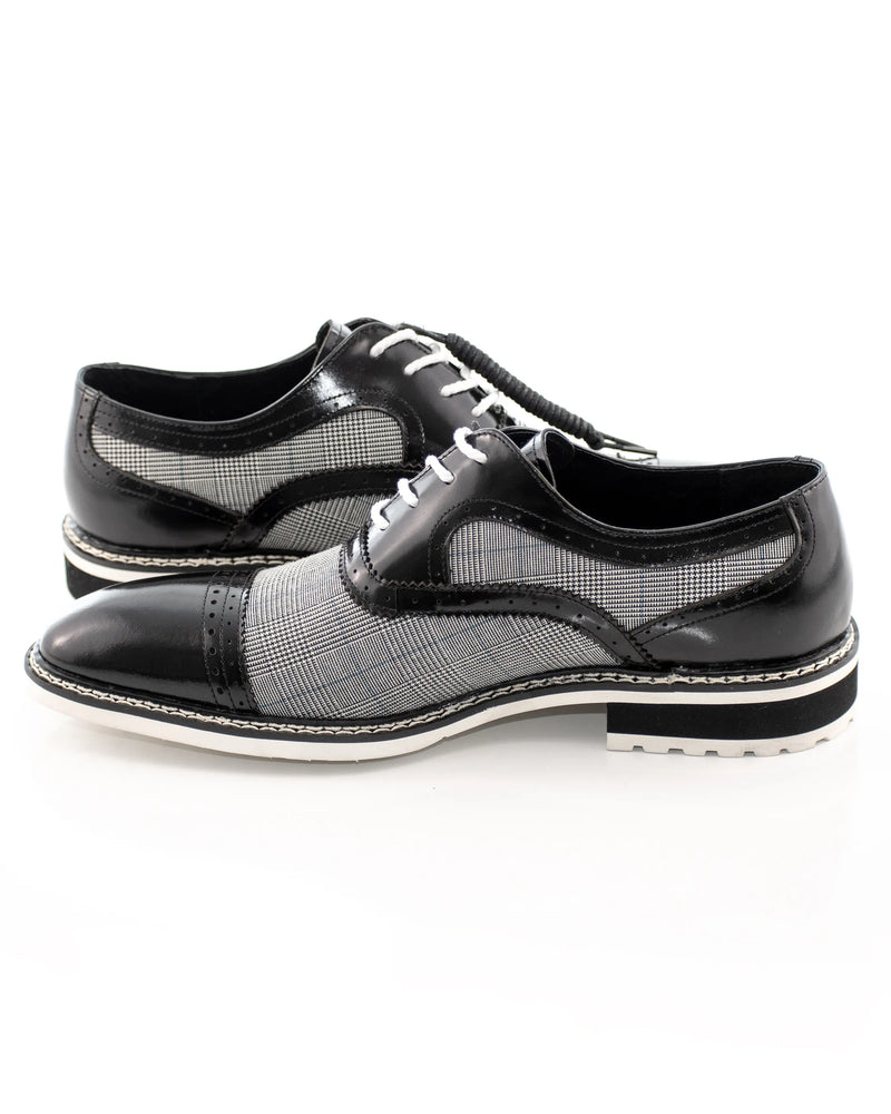 Glen Check Cap-Toe Dress Shoe