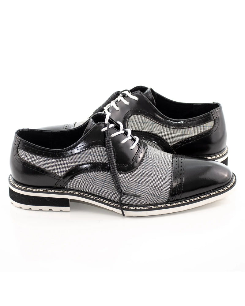 Glen Check Cap-Toe Dress Shoe