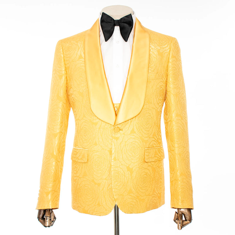 Gold Paisley 3-Piece Regular-Fit Tuxedo