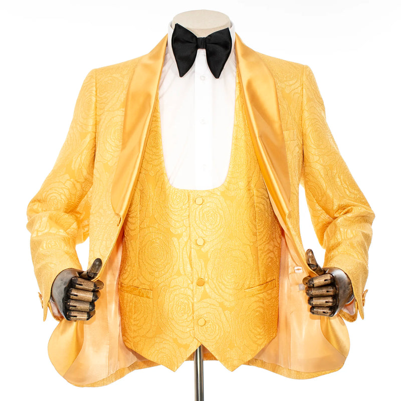 Gold Paisley 3-Piece Regular-Fit Tuxedo