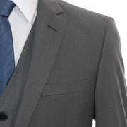 Men's Charcoal Black 3-Piece Slim-Fit Suit