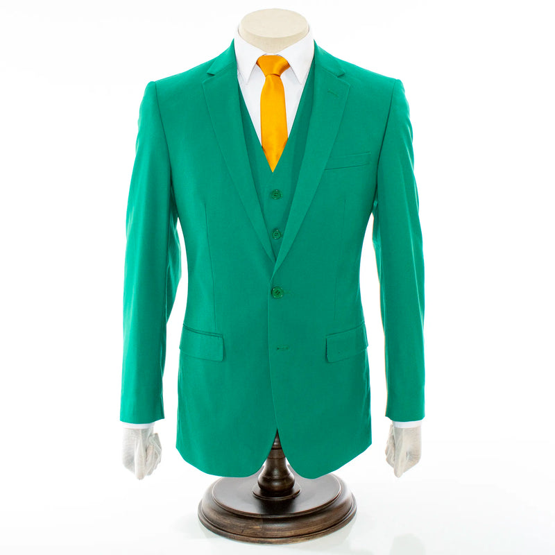Men's Kelly Green 3-Piece Slim-Fit Suit
