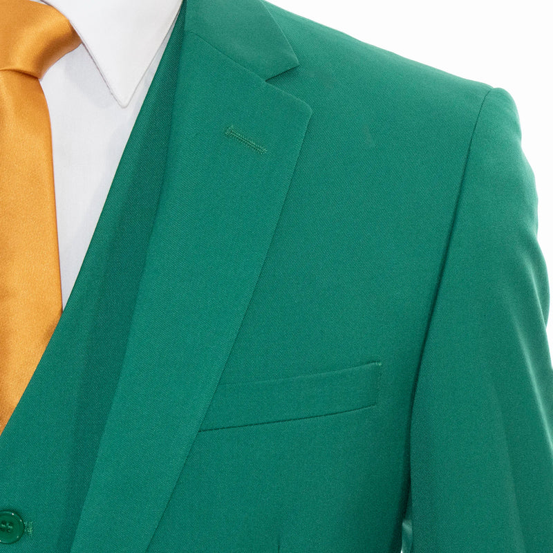 Men's Kelly Green 3-Piece Slim-Fit Suit