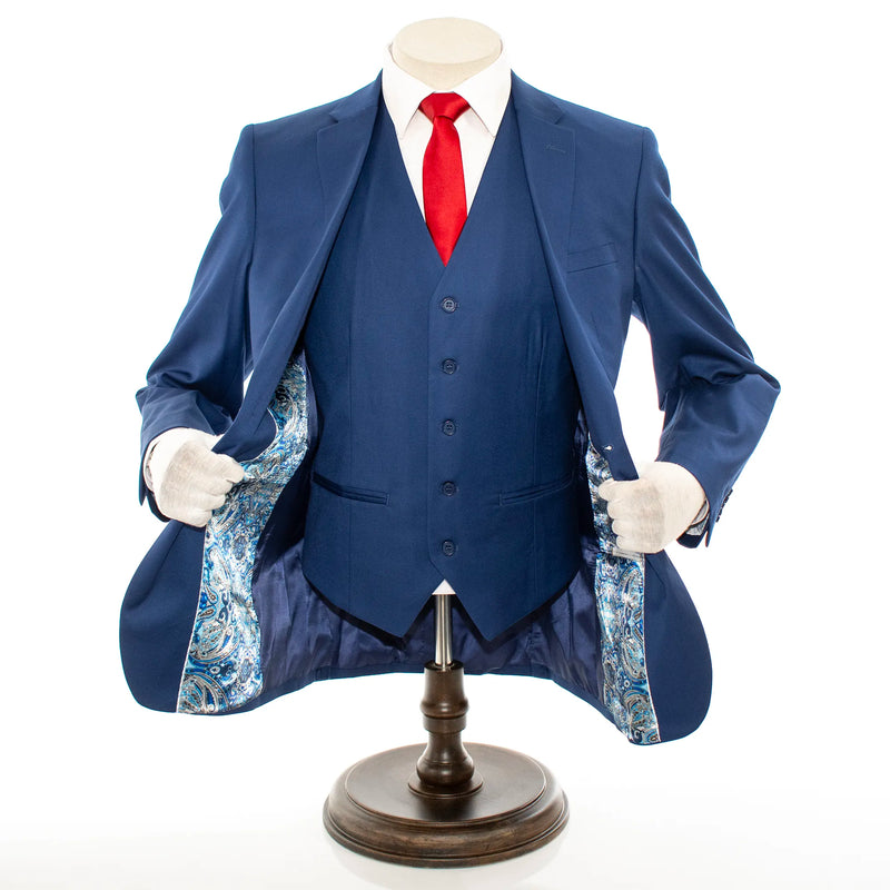 Sapphire Stretch 3-Piece Slim-Fit Suit