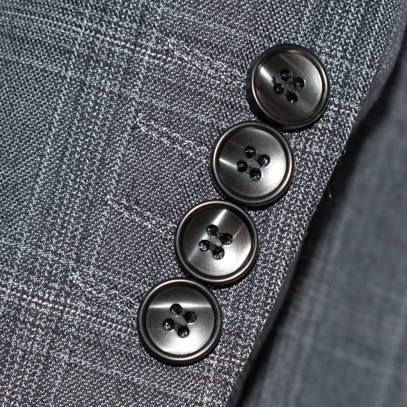 Charcoal Plaid 3-Piece Slim-Fit Suit
