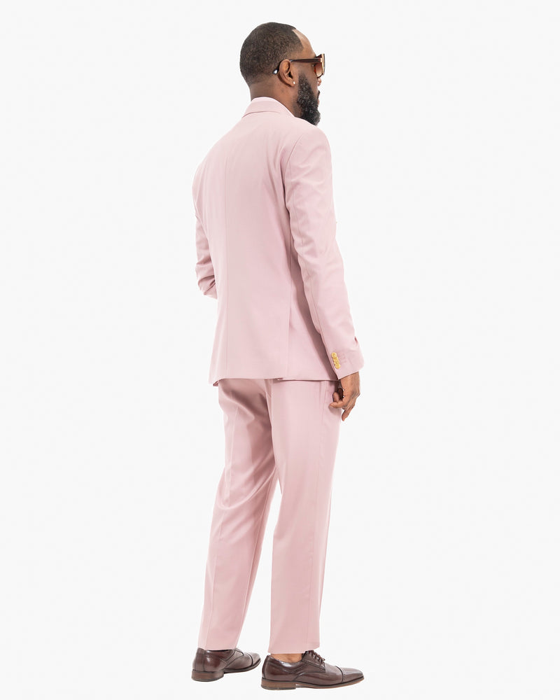 Dusty Rose Double-Breasted 2-Piece Slim-Fit Suit