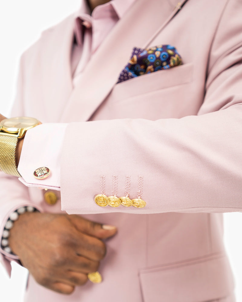 Dusty Rose Double-Breasted 2-Piece Slim-Fit Suit