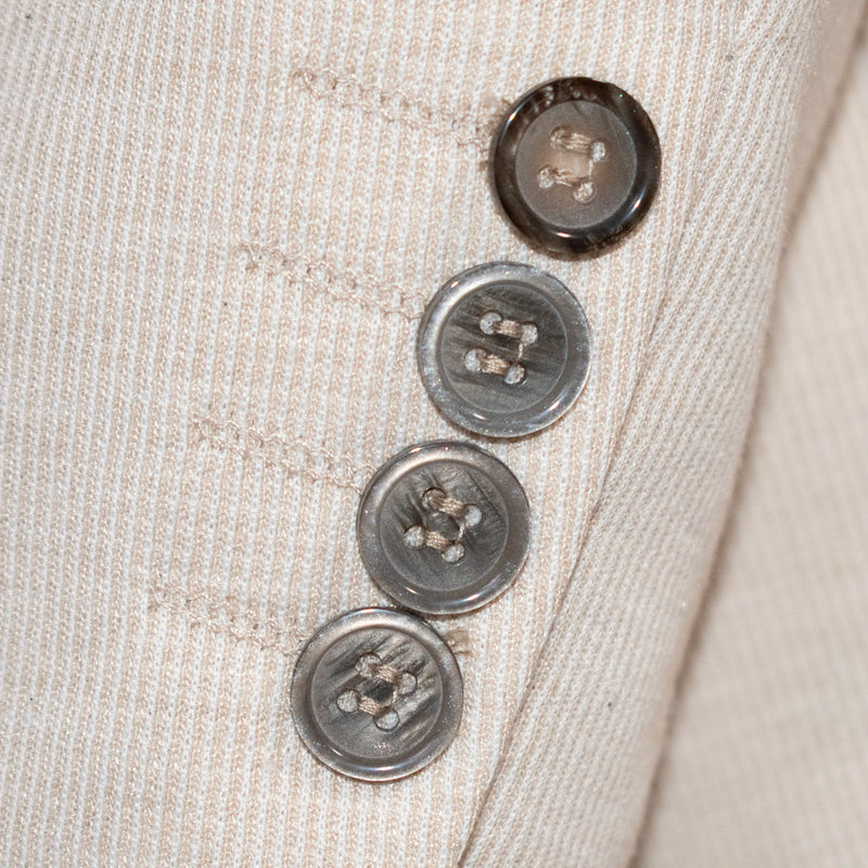 Beige Cotton Single-Breasted 2-Piece Slim-Fit Suit