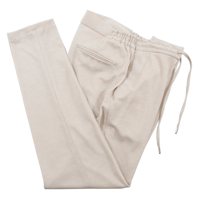 Beige Cotton Single-Breasted 2-Piece Slim-Fit Suit