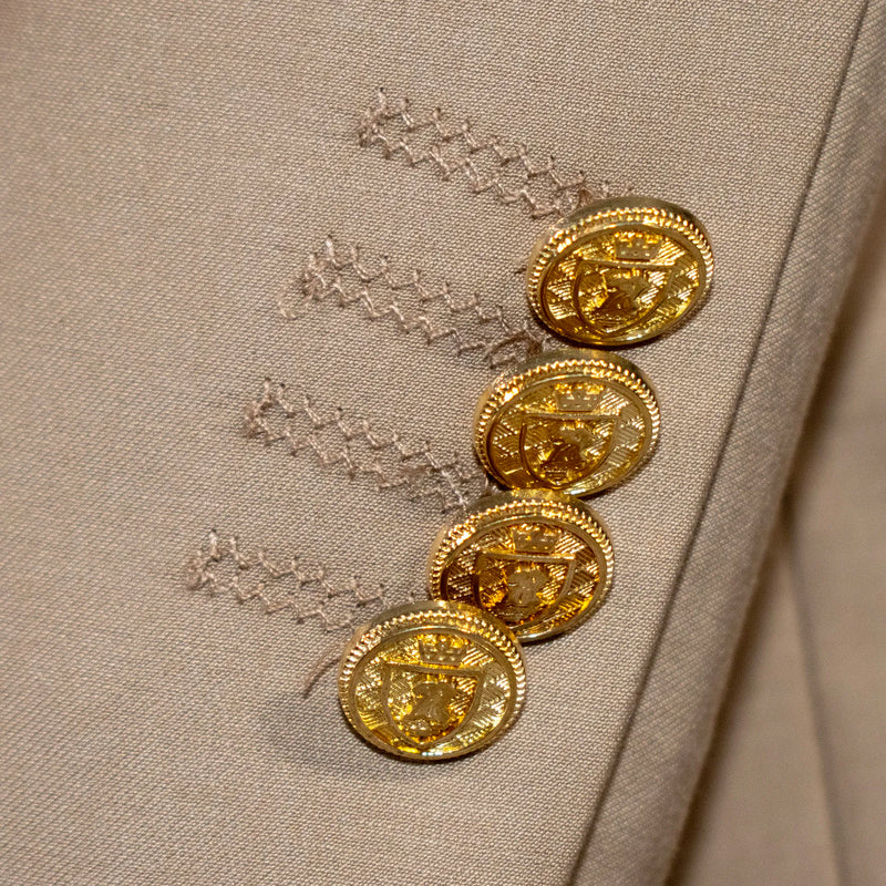 Dark Khaki Double-Breasted 2-Piece Slim-Fit Suit