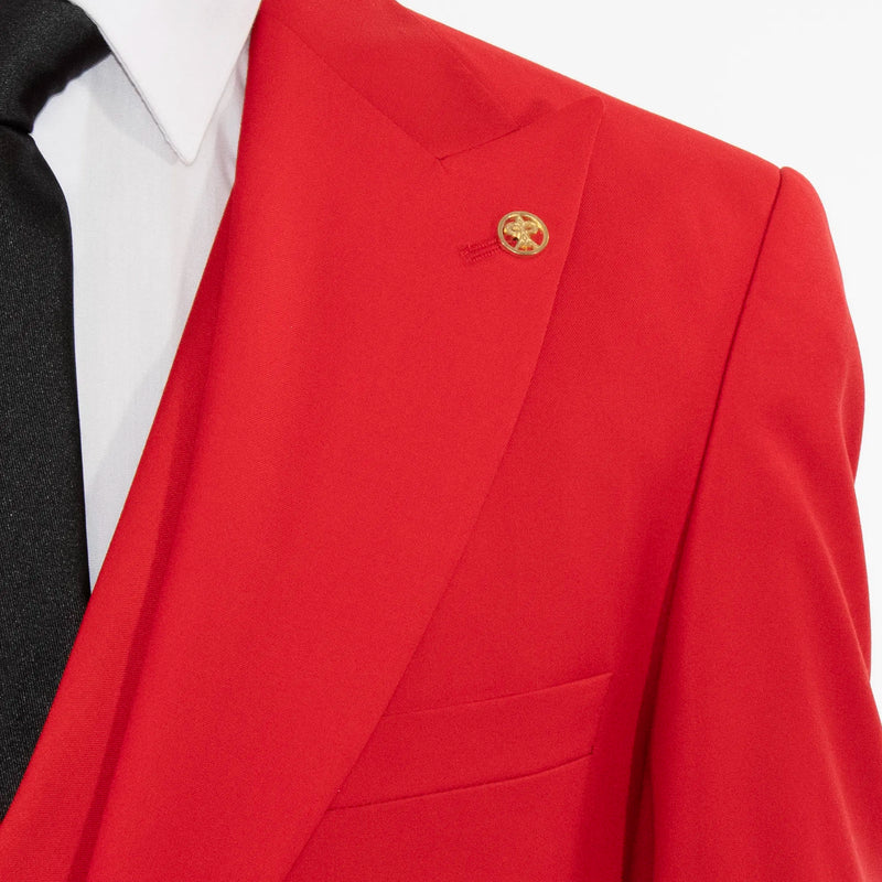 Red 3-Piece Slim-Fit Suit