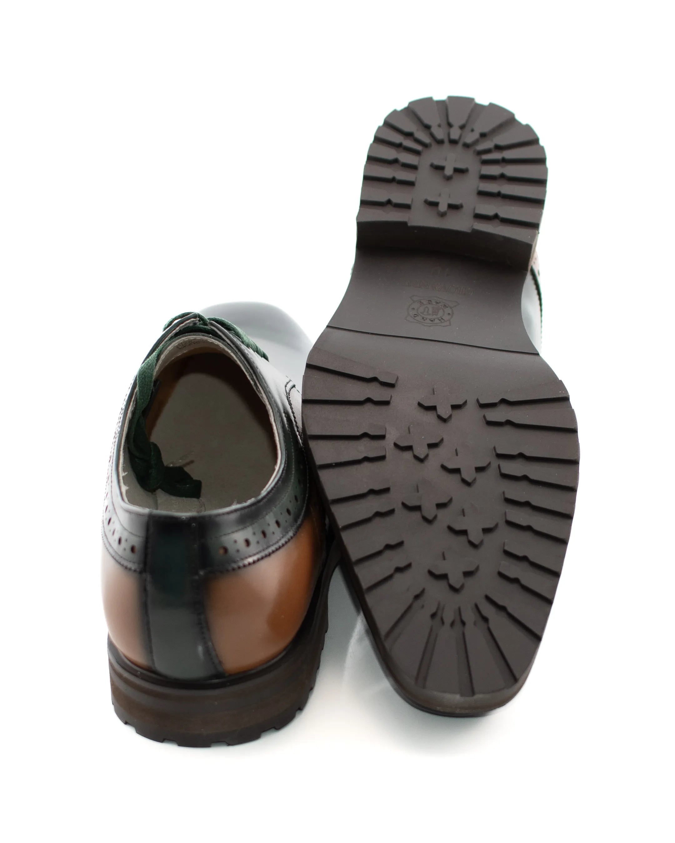 Two-Tone Leather Brogue Oxford Shoes