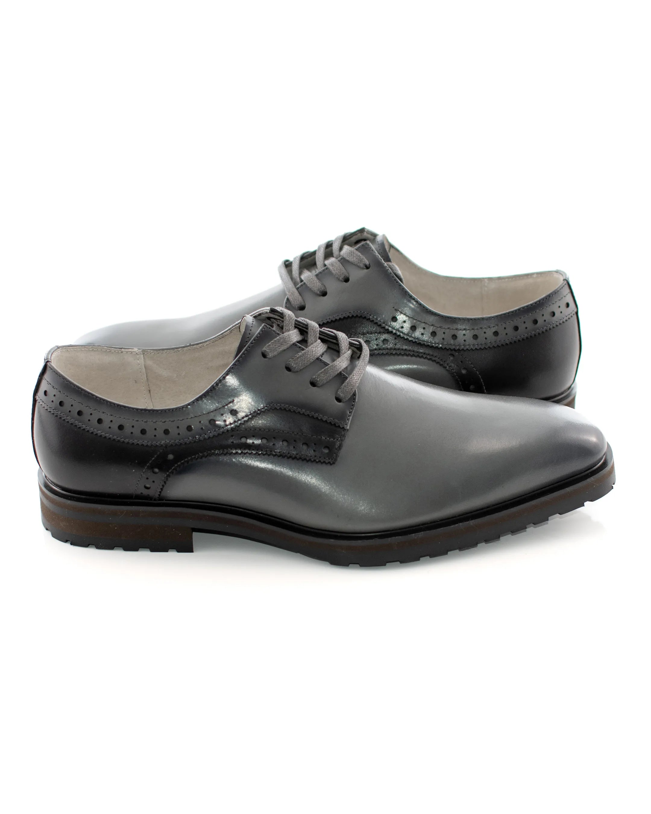 Two-Tone Leather Brogue Oxford Shoes