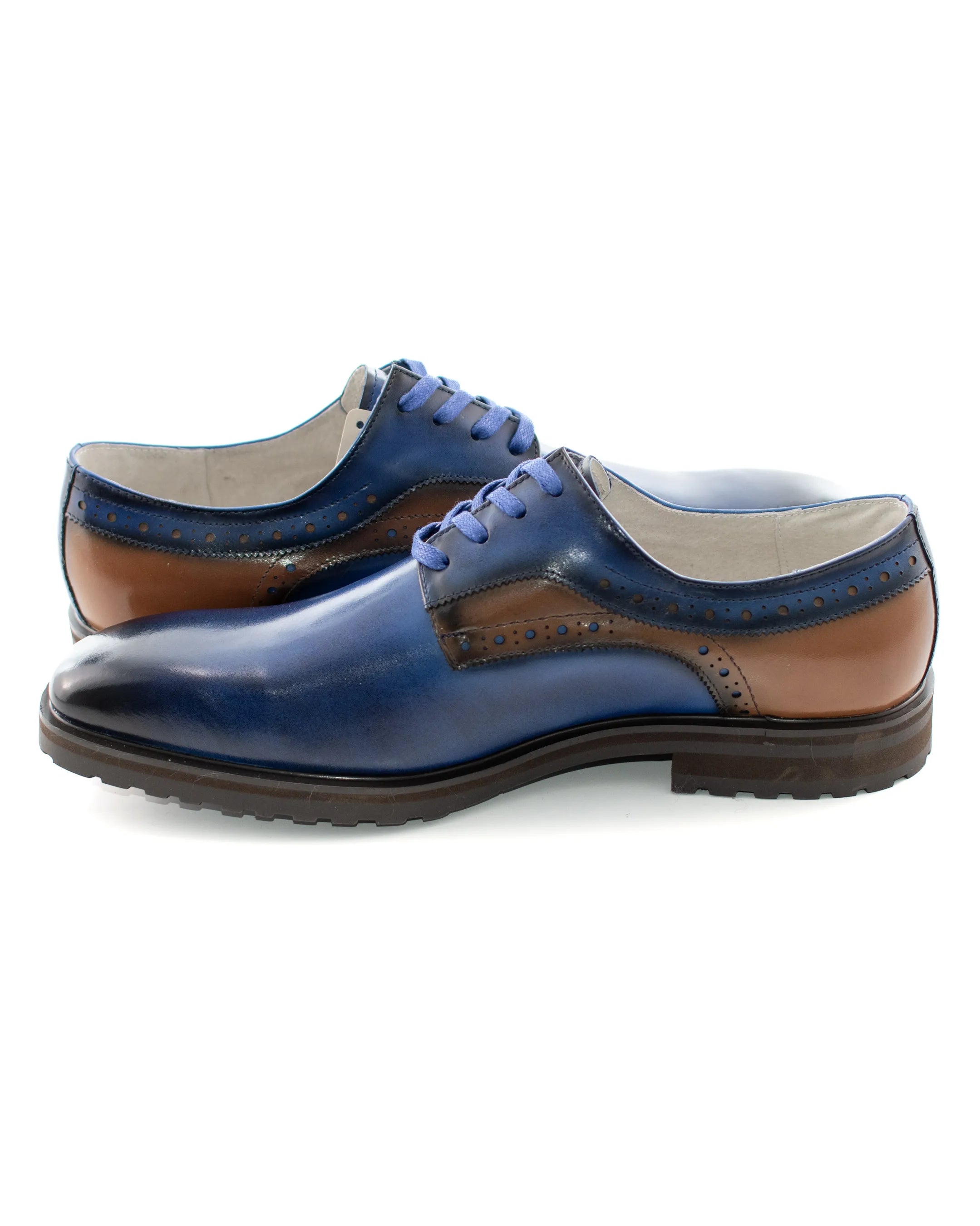 Two-Tone Leather Brogue Oxford Shoes