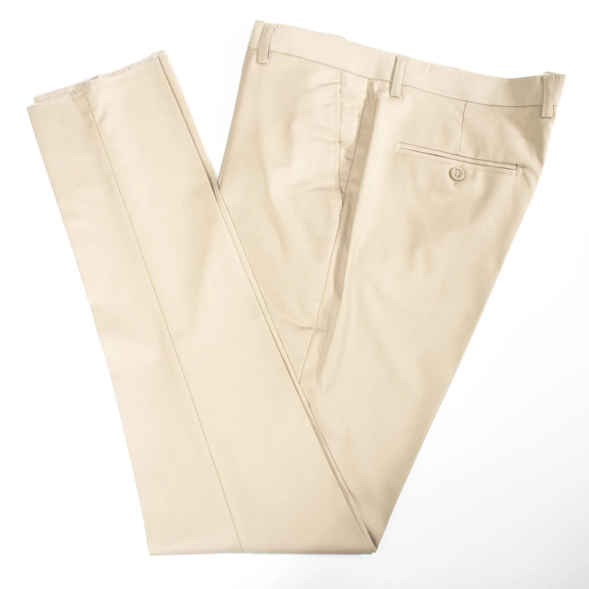Beige Stretch Slim-Fit Pants
