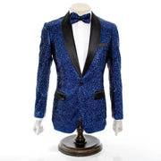 Men's Sparkling Midnight Dark Blue 2-Piece Slim-Fit Tuxedo