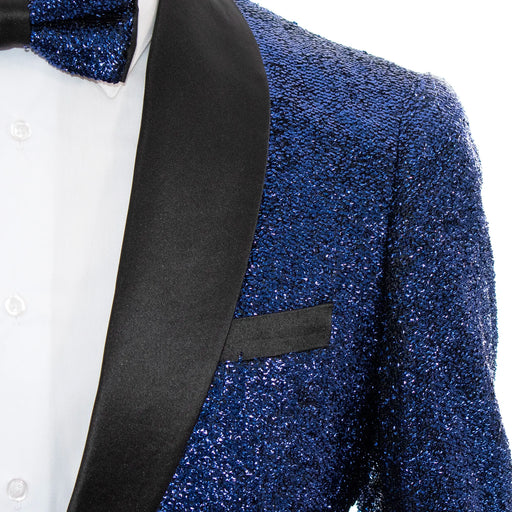 Men's Sparkling Midnight Dark Blue 2-Piece Slim-Fit Tuxedo