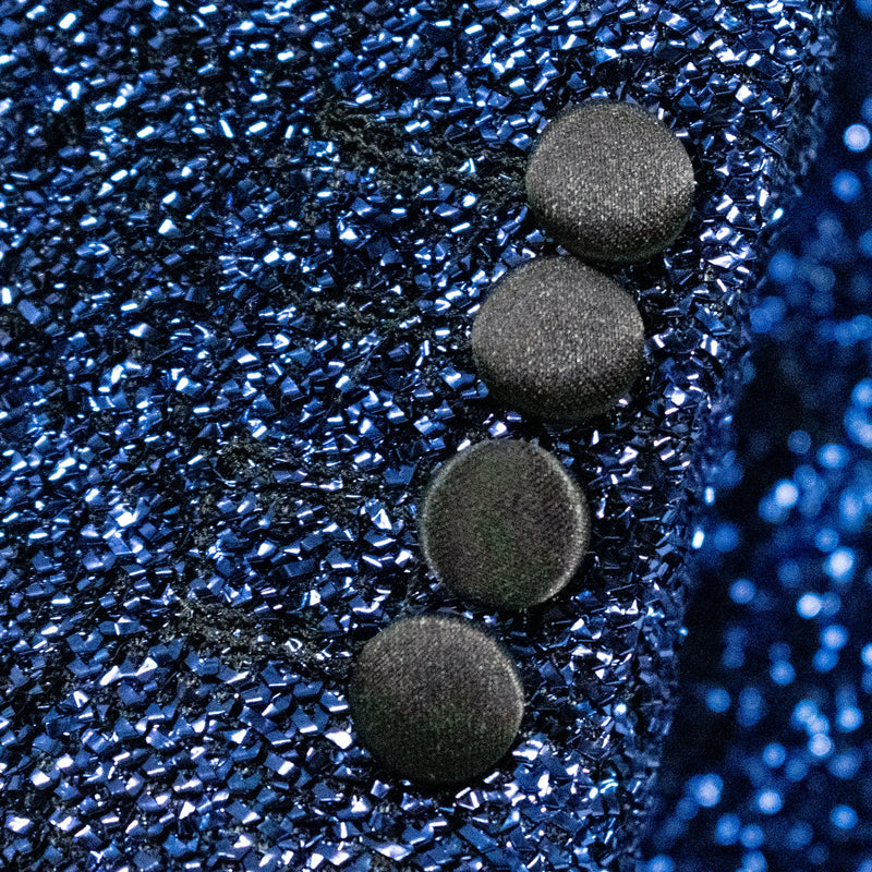 Men's Sparkling Midnight Dark Blue 2-Piece Slim-Fit Tuxedo