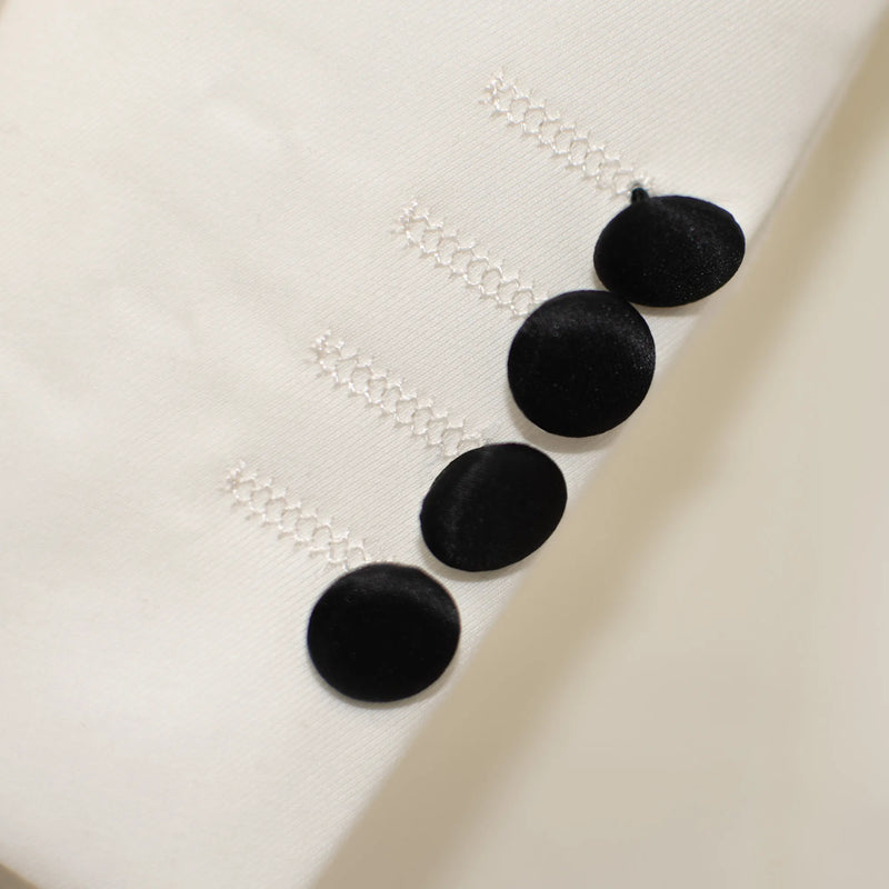 Black Trim on Cream Stretch 3-Piece Slim-Fit Tuxedo