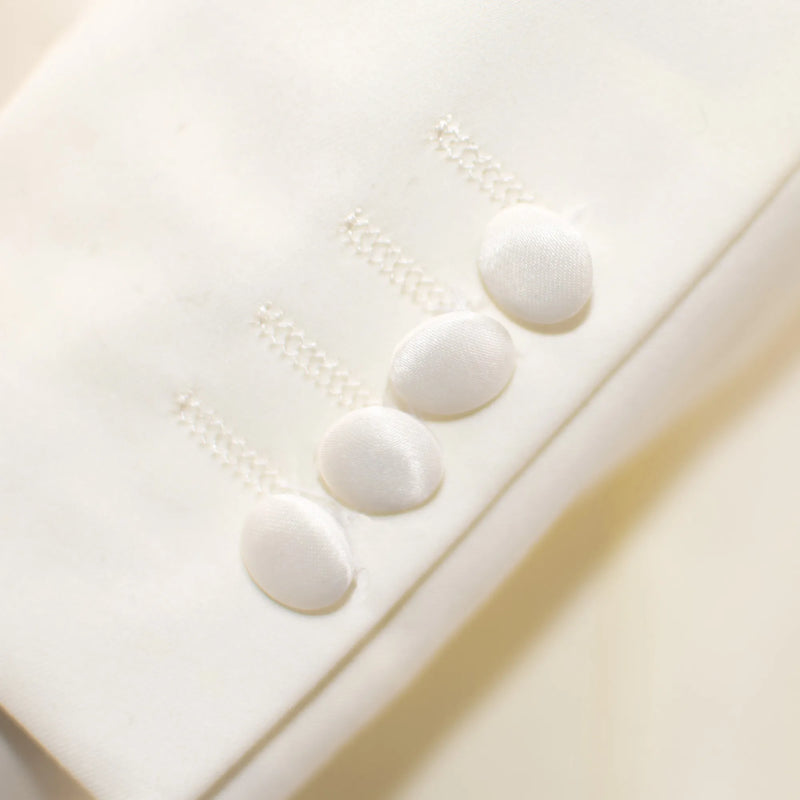 Cream Trim on Cream Stretch 3-Piece Slim-Fit Tuxedo