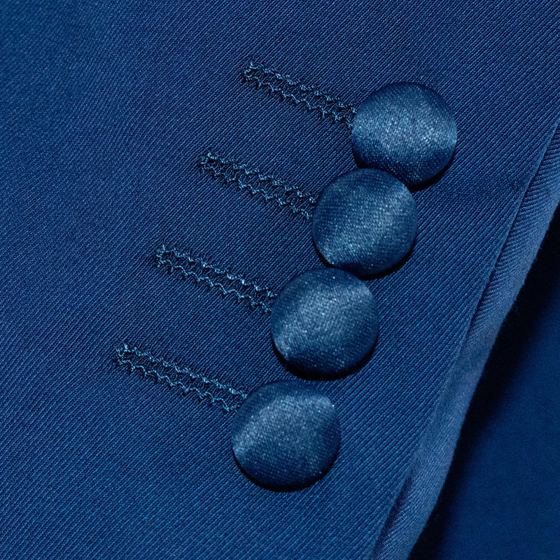 Sapphire Trim on Sapphire Stretch 3-Piece Slim-Fit Tuxedo