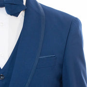 Sapphire Trim on Sapphire Stretch 3-Piece Slim-Fit Tuxedo