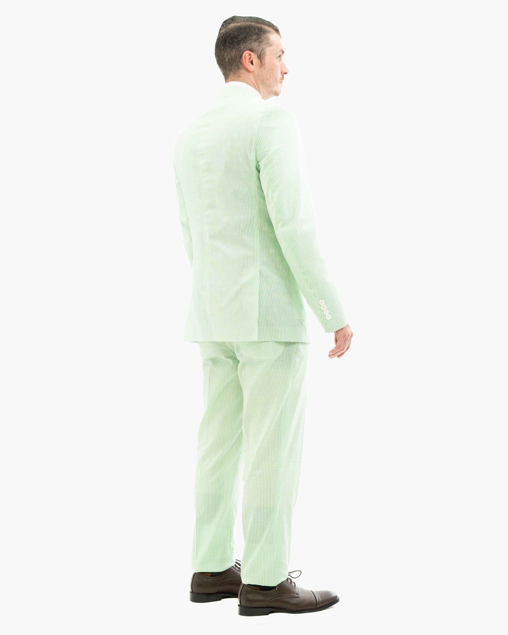 Green Seersucker 3-Piece Slim-Fit Suit