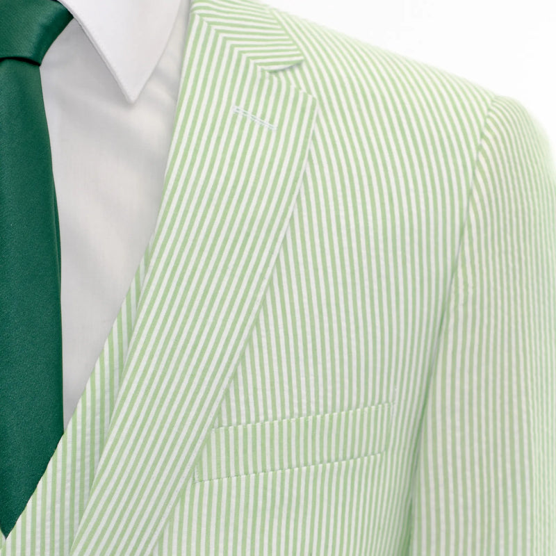 Green Seersucker 3-Piece Slim-Fit Suit