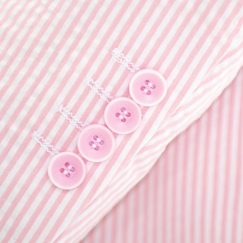 Pink Seersucker 3-Piece Slim-Fit Suit