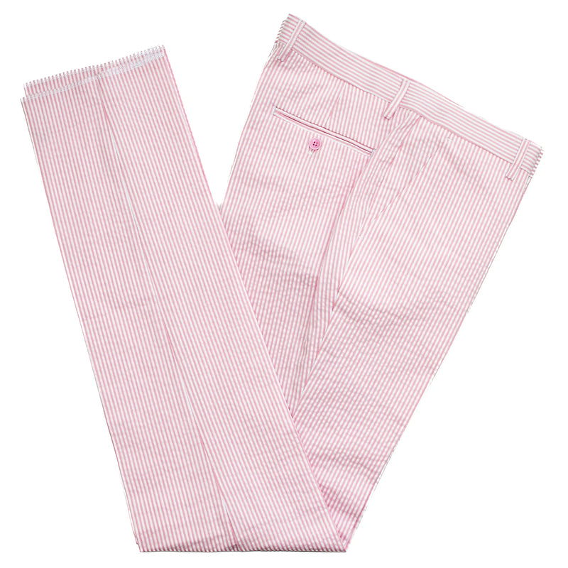 Pink Seersucker 3-Piece Slim-Fit Suit